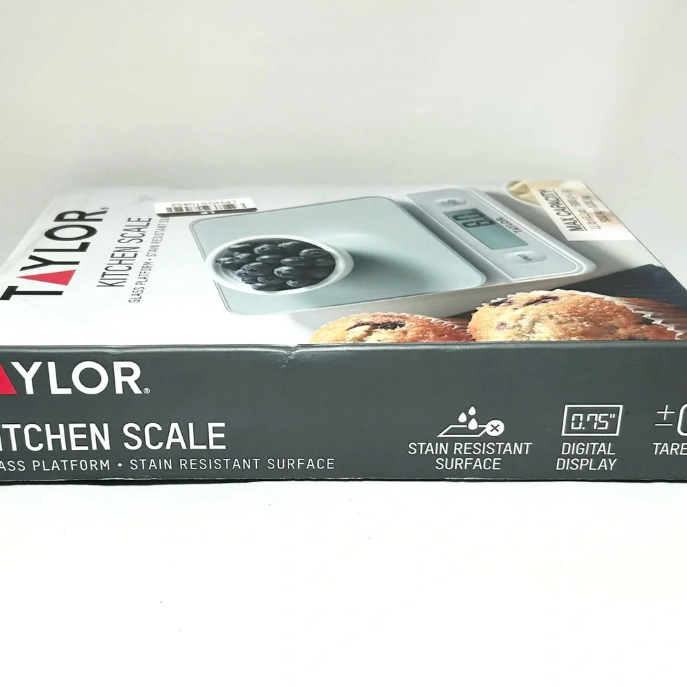 Taylor Kitchen Scale: up to 11 lbs, Glass Platform, Stain Resistant Surface NIB